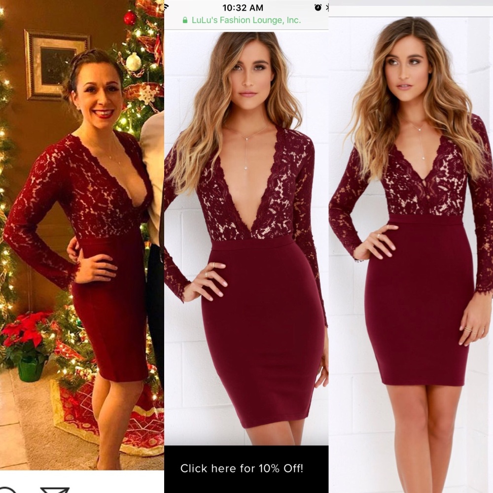 Burgundy Lace Dress